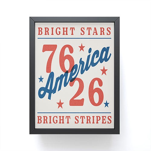 DENY Designs Bright Stars Bright Stripes Framed Mini Art Print