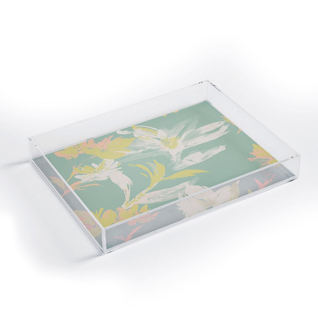 Gabriela Fuente Emma Floral Mint Acrylic Tray