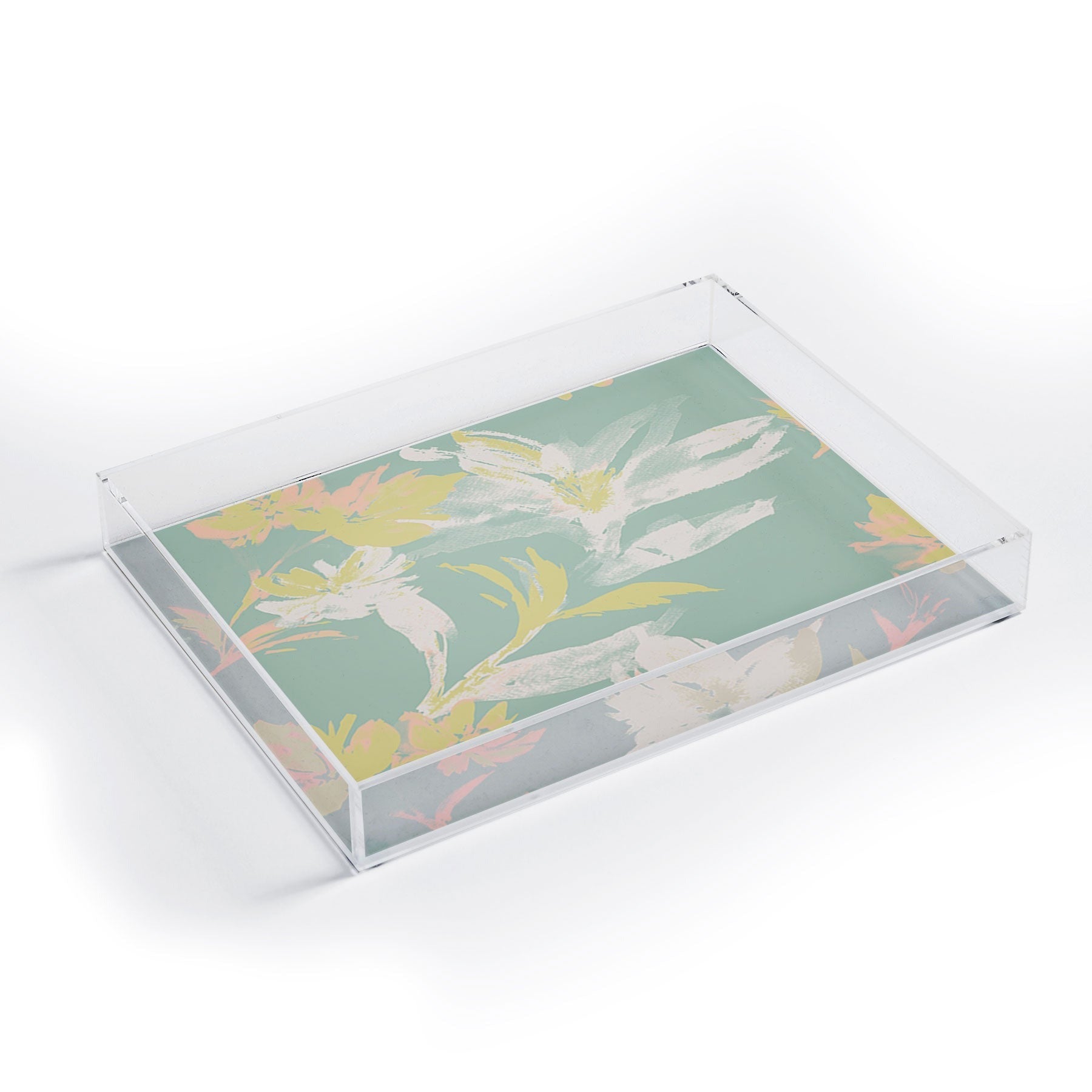 Gabriela Fuente Emma Floral Mint Acrylic Tray