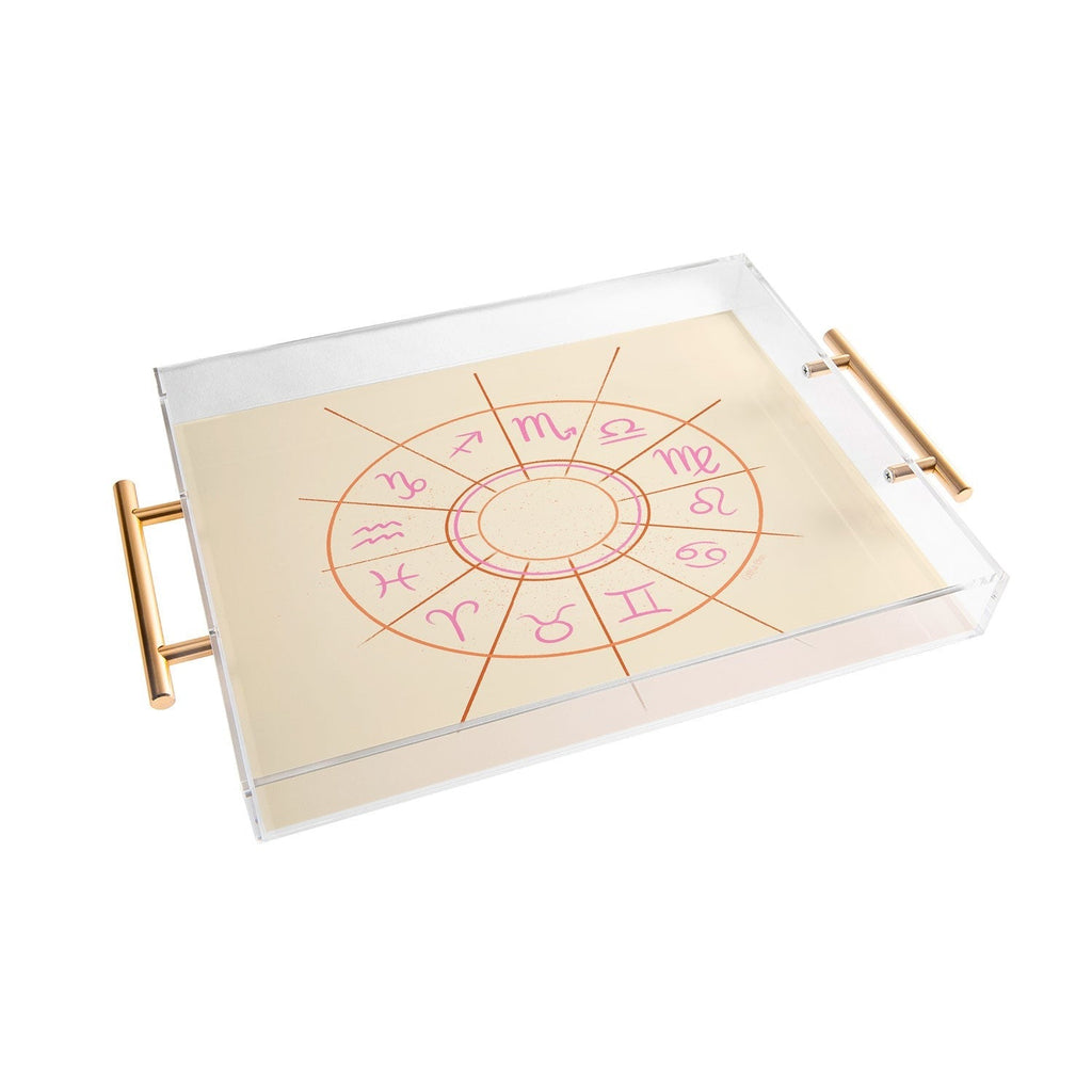 Little Om Zodiac Signs cream Acrylic Tray