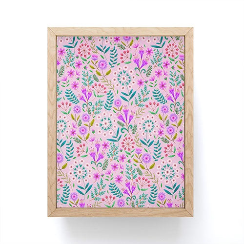 Pimlada Phuapradit Ditsy Purple Floral Half Drop Framed Mini Art Print
