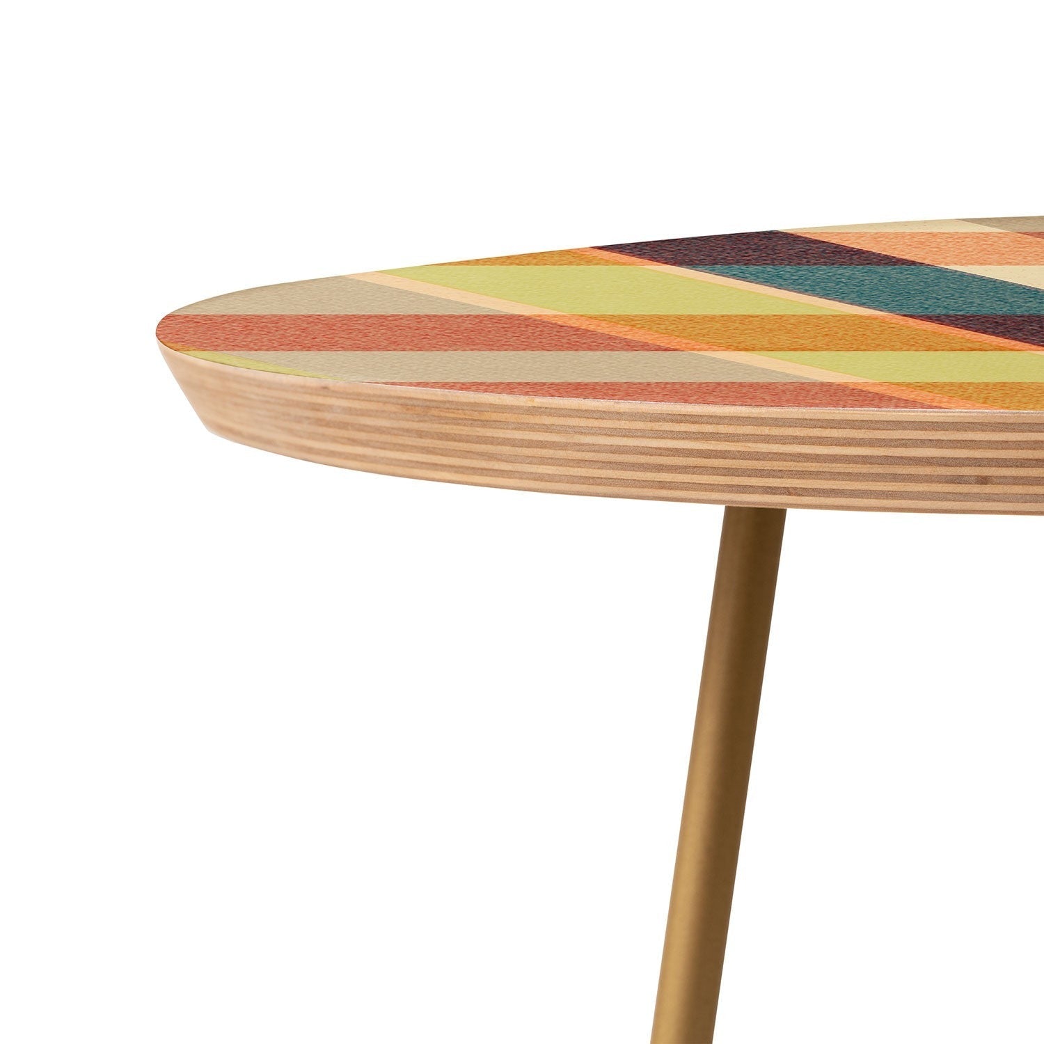 Marta Barragan Camarasa Retro Picnic Plaid Warm Tones Round Side Table