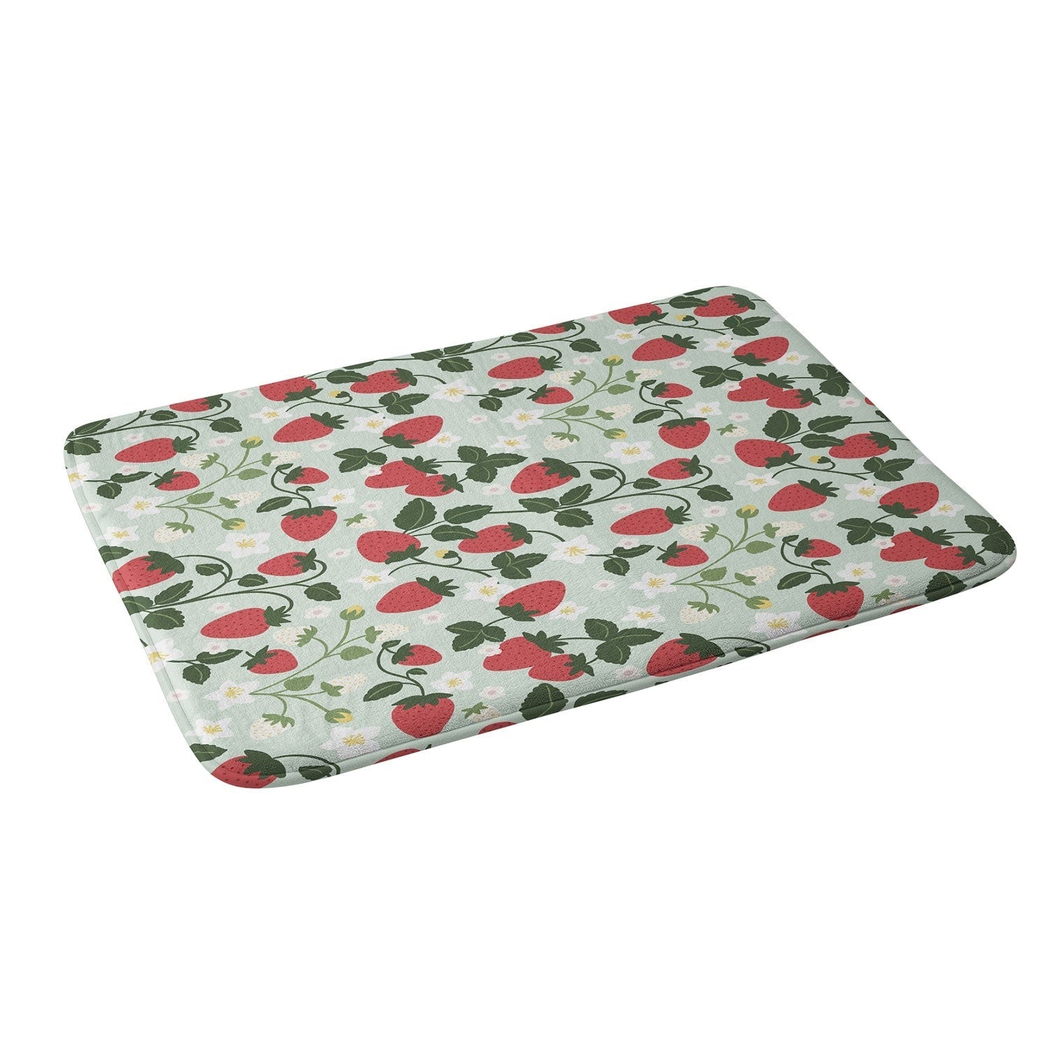 Design by Spark Strawberry Florals Fields Memory Foam Bath Mat