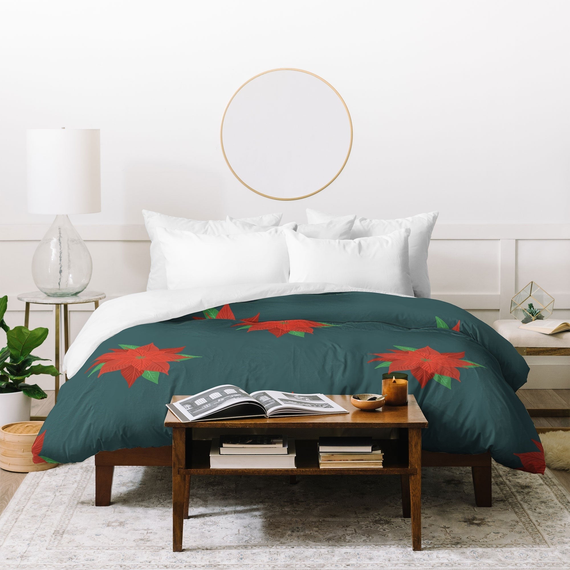 Design by Spark Poinsettia Florals Duvet Cover
