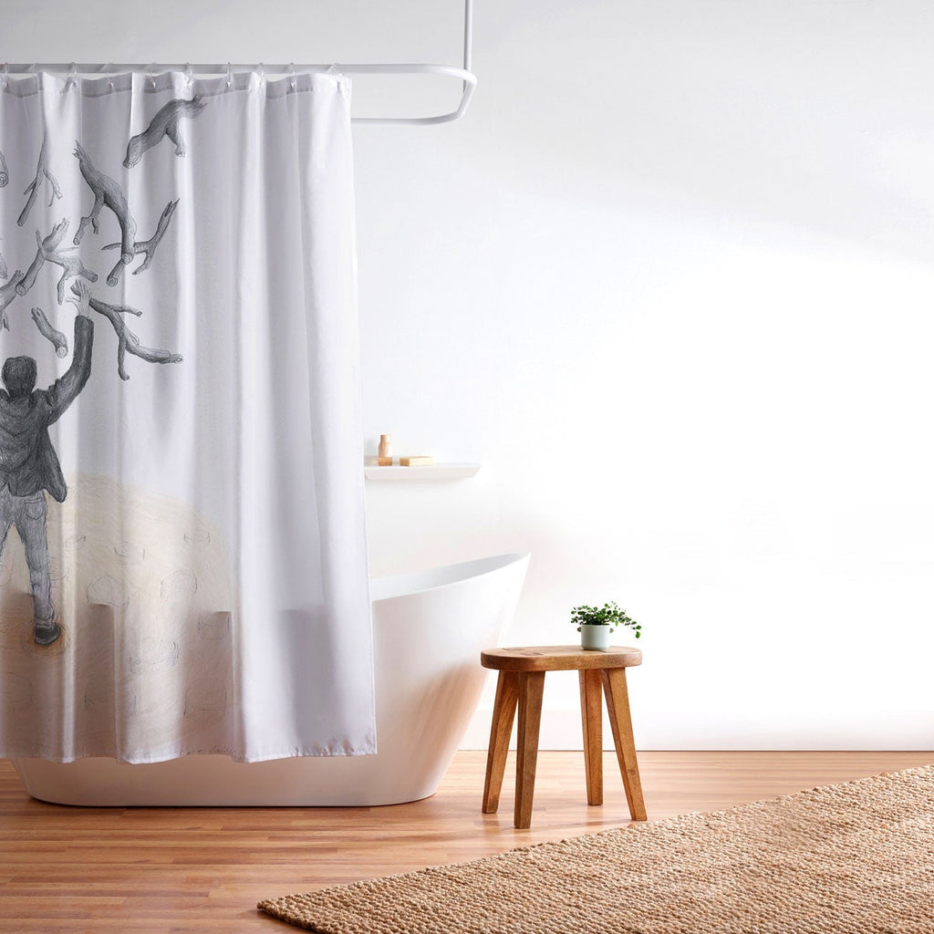 Coco de Paris Wood in the sky Shower Curtain