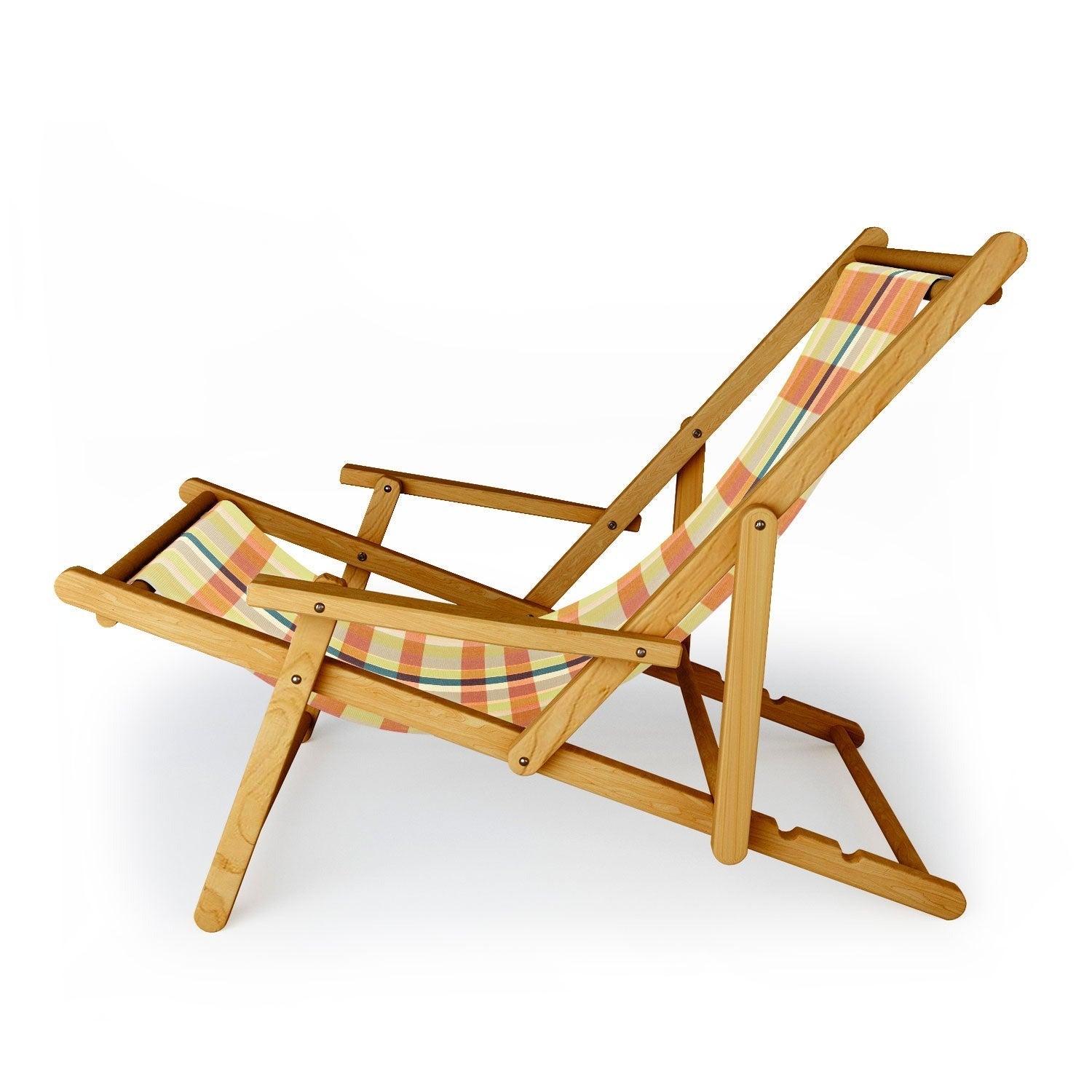 Marta Barragan Camarasa Retro Picnic Plaid Warm Tones Sling Chair