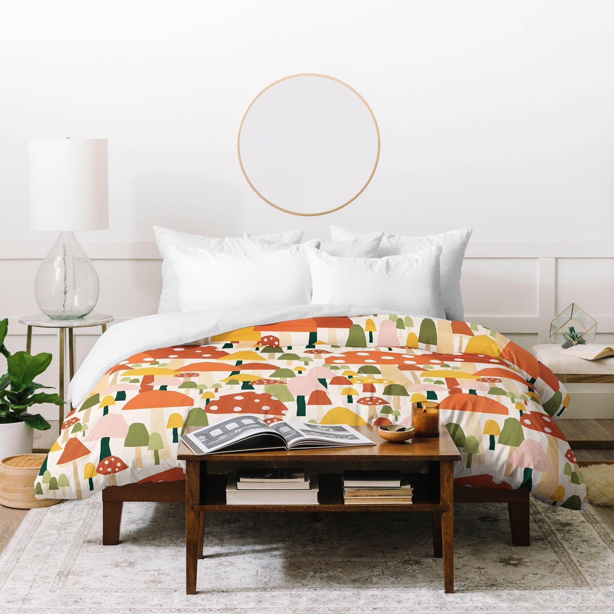 Valeria Frustaci autumnal mushrooms Duvet Cover