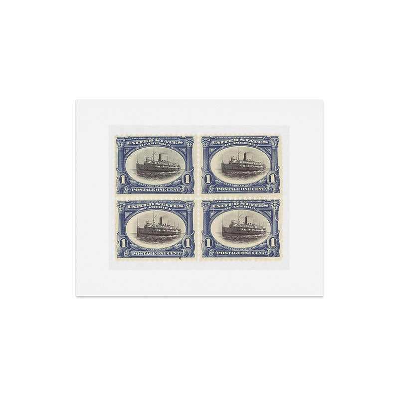 DENY Designs 1901 1c Fast Lake Navigation Stamps Art Print