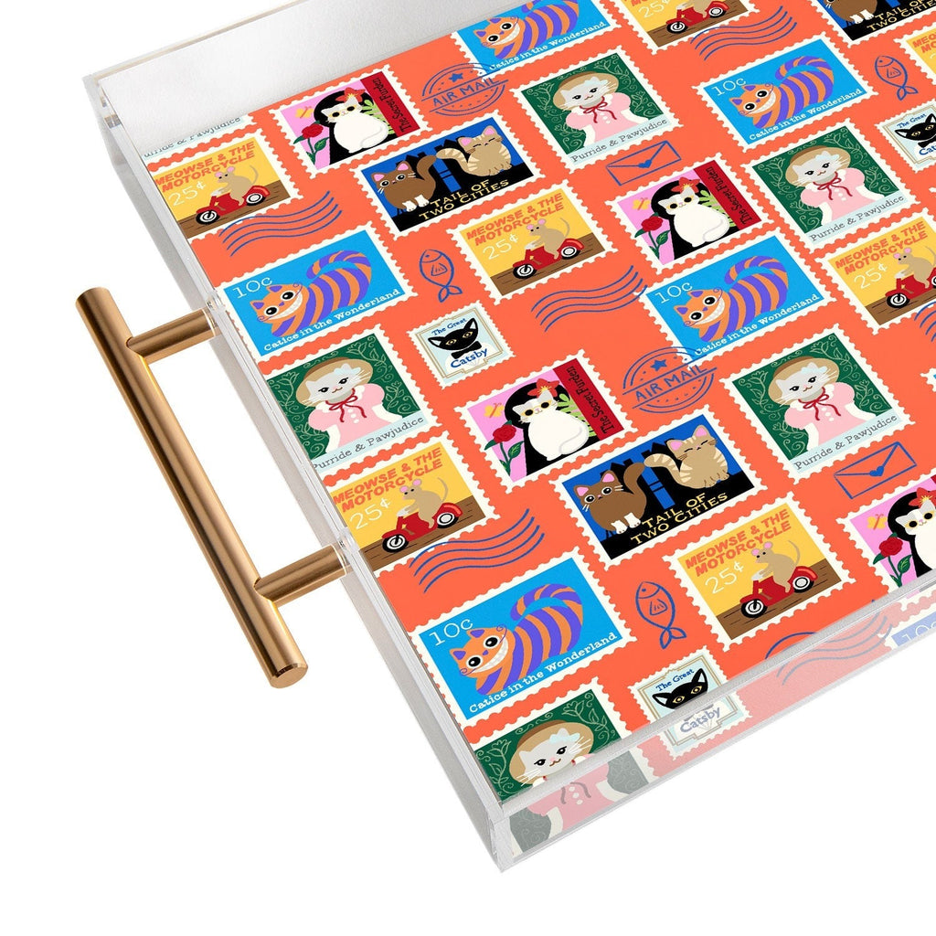 Design by Spark Classic Book Cat Stamps Acrylic Tray