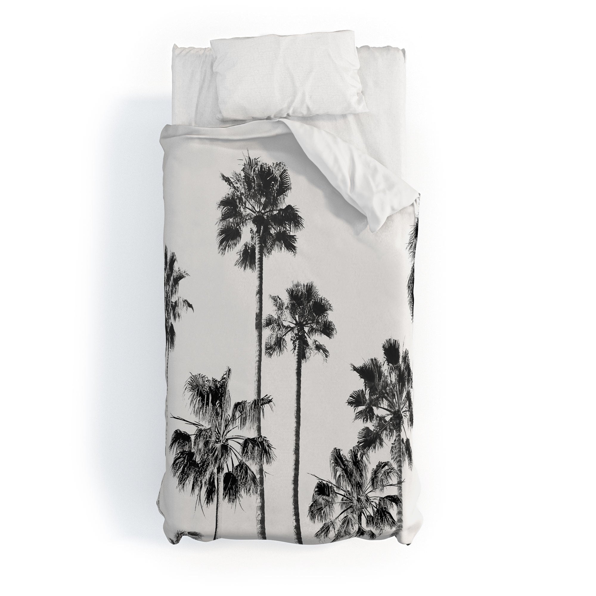 Gal Design Black And White Palms Duvet Cover