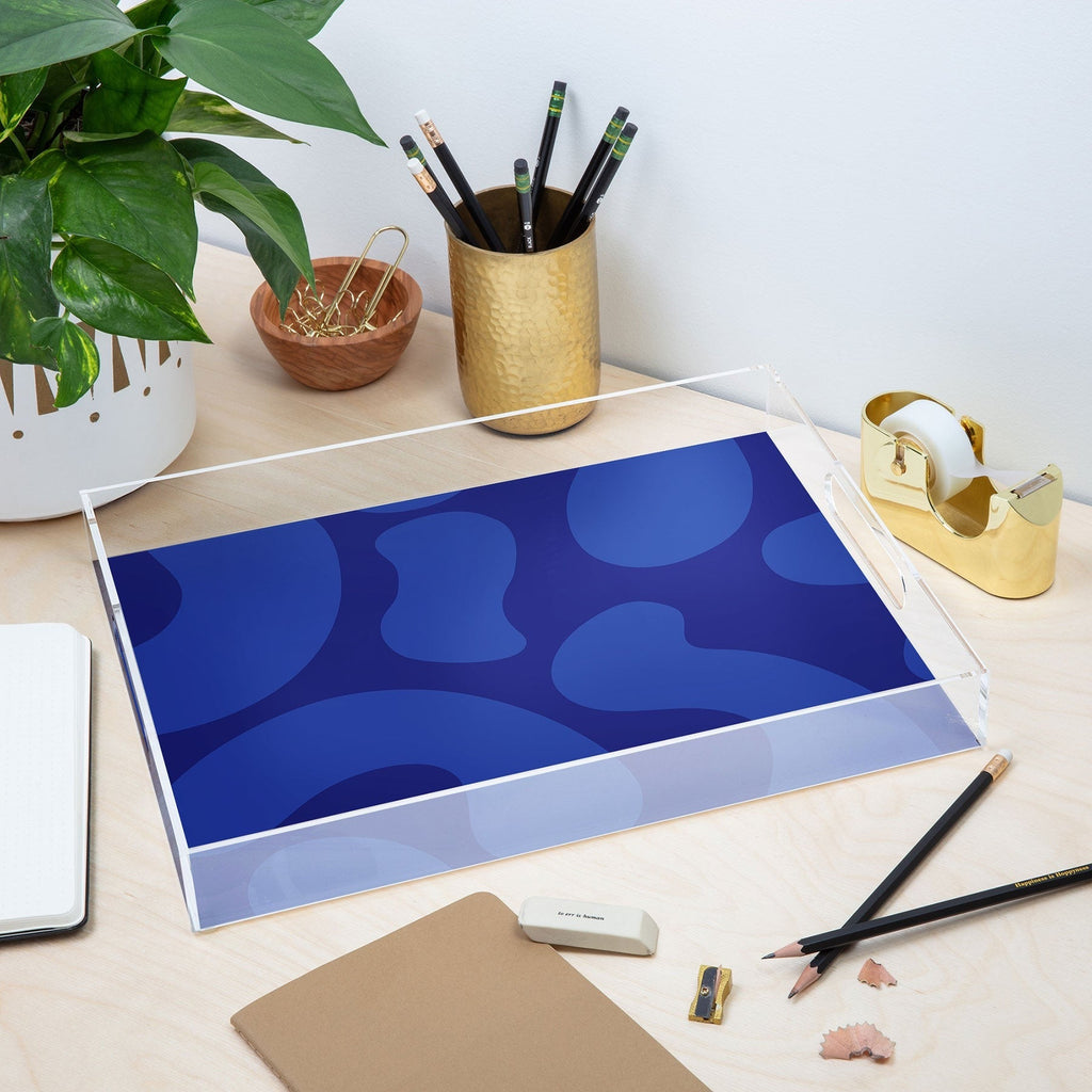 Camilla Foss Blue Pebble Acrylic Tray