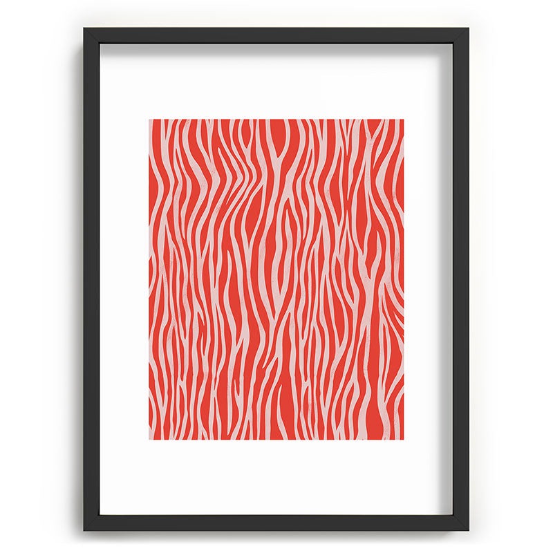 Avenie BR Red Zebra Stripe Recessed Framing Rectangle
