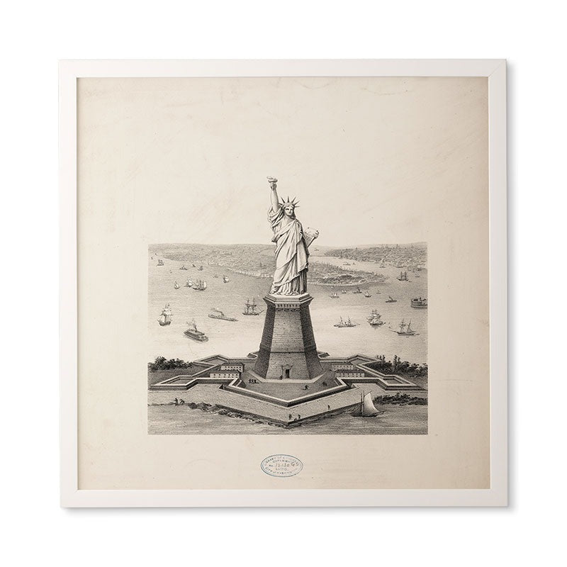 DENY Designs Vintage Lady Liberty Framed Wall Art