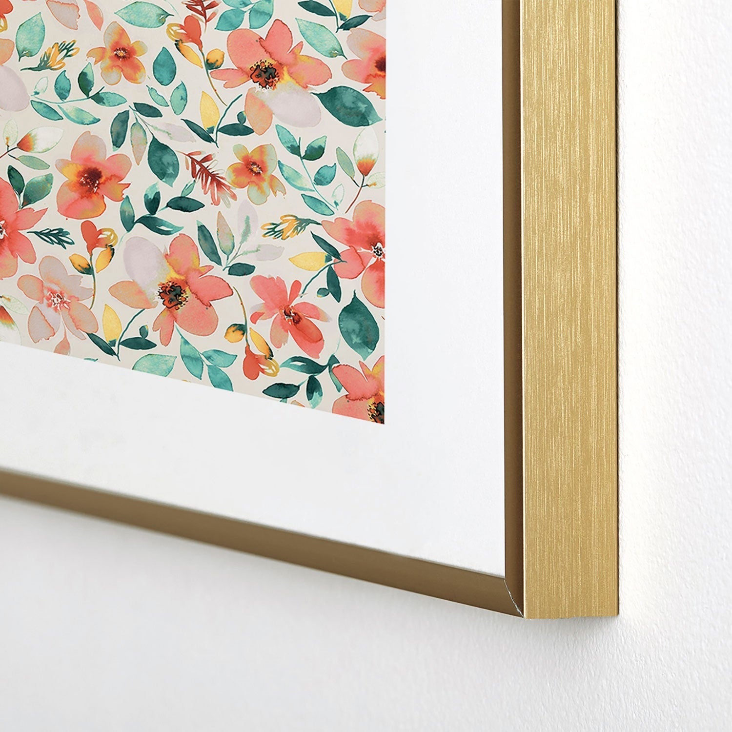 Ninola Design Botanic Retreat Tropical Whimsical Flowers Coral Green Metal Framed Art Print