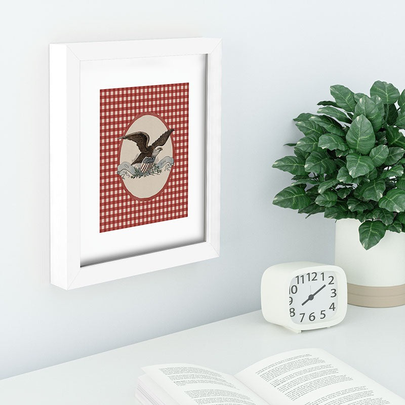DENY Designs Gingham Eagle Recessed Framing Rectangle