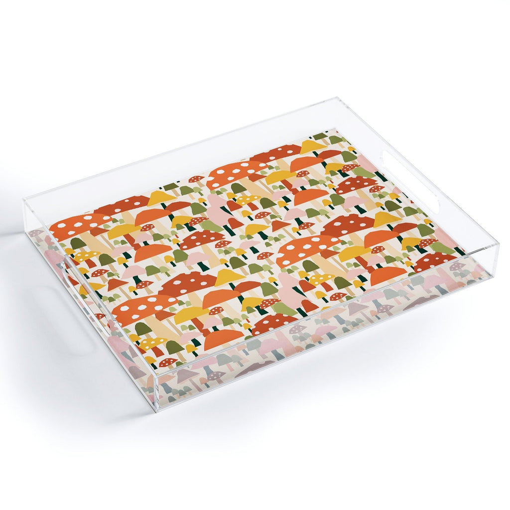 Valeria Frustaci autumnal mushrooms Acrylic Tray