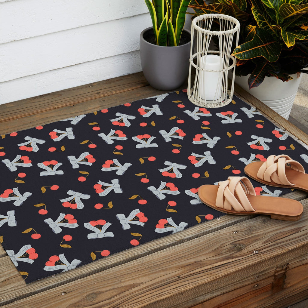 Jennifer Labre Cherries and Bows Outdoor Rug