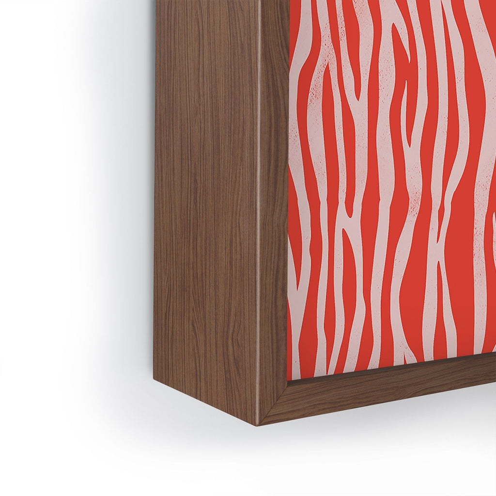 Avenie BR Red Zebra Stripe Framed Mini Art Print