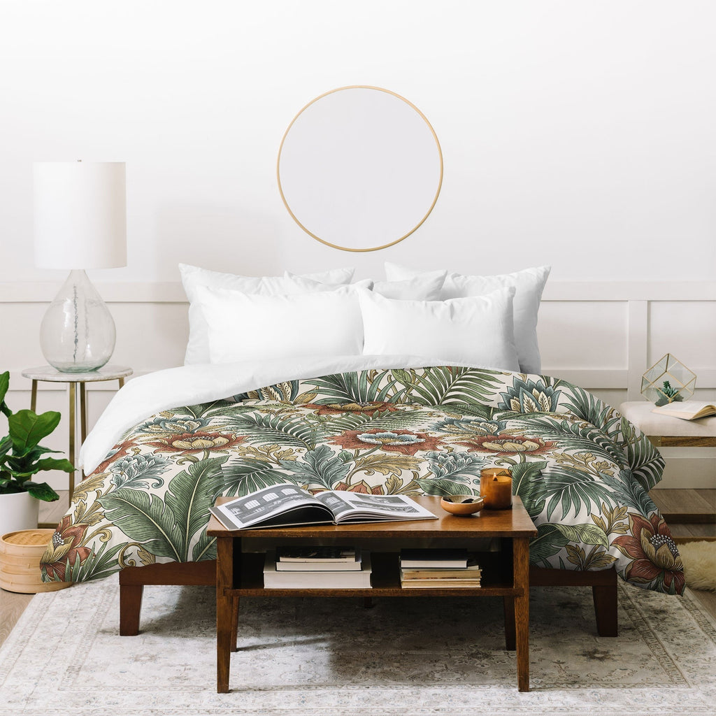 Marta Barragan Camarasa Retro Jungle Garden Duvet Cover