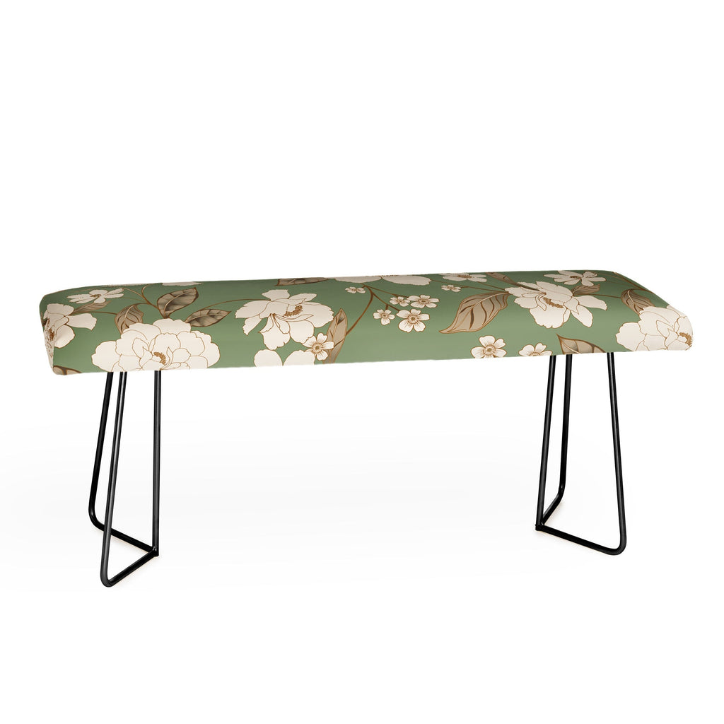 Gabriela Fuente Olive Floral Roberta Bench