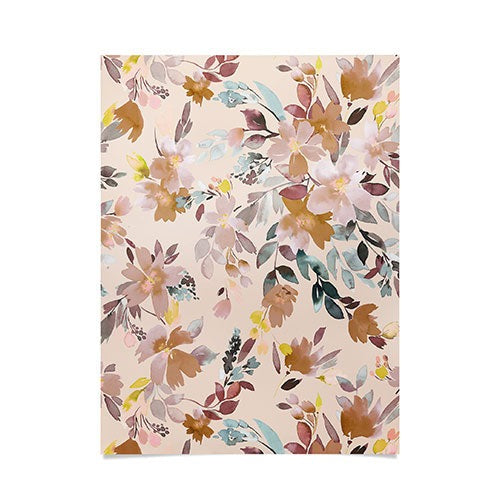 Ninola Design Botanic Retreat Floral Oleander Whimsical Soft Pink Poster