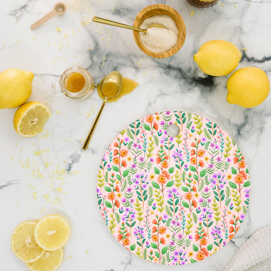 Pimlada Phuapradit Ditsy Spring Floral Cutting Board Round