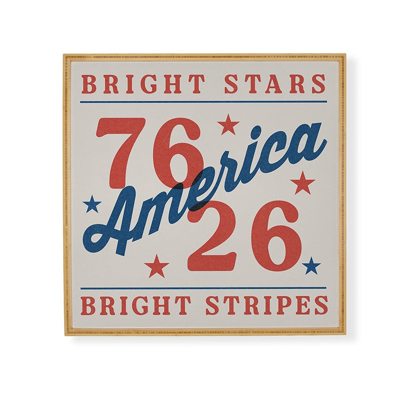 DENY Designs Bright Stars Bright Stripes Framed Wall Art
