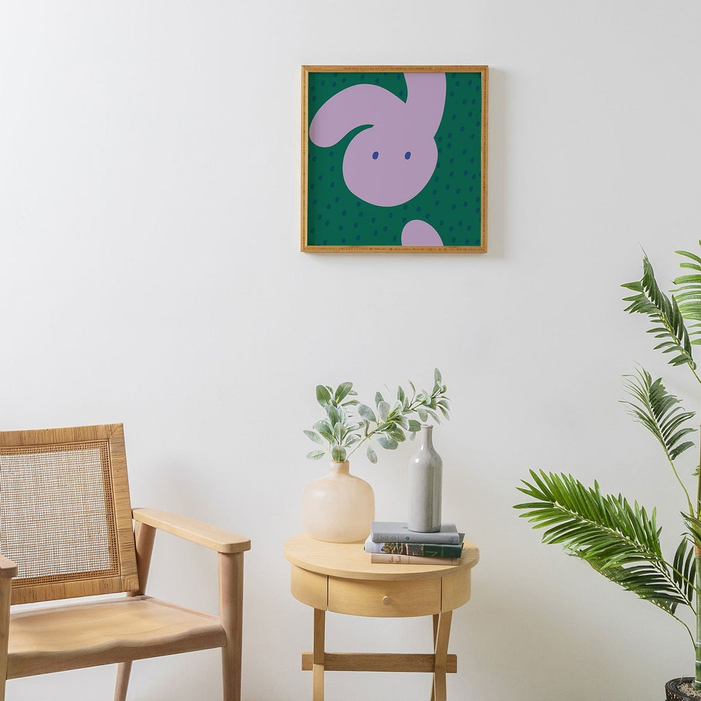 Camilla Foss Pebbles and Rabbit Framed Wall Art