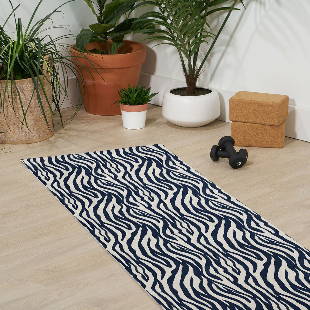 Avenie BR Navy Tiger Stripes Yoga Mat
