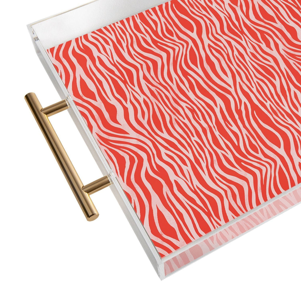 Avenie BR Red Zebra Stripe Acrylic Tray
