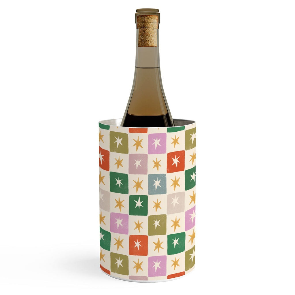 LouBruzzoni Retro Star Block Pattern Wine Chiller
