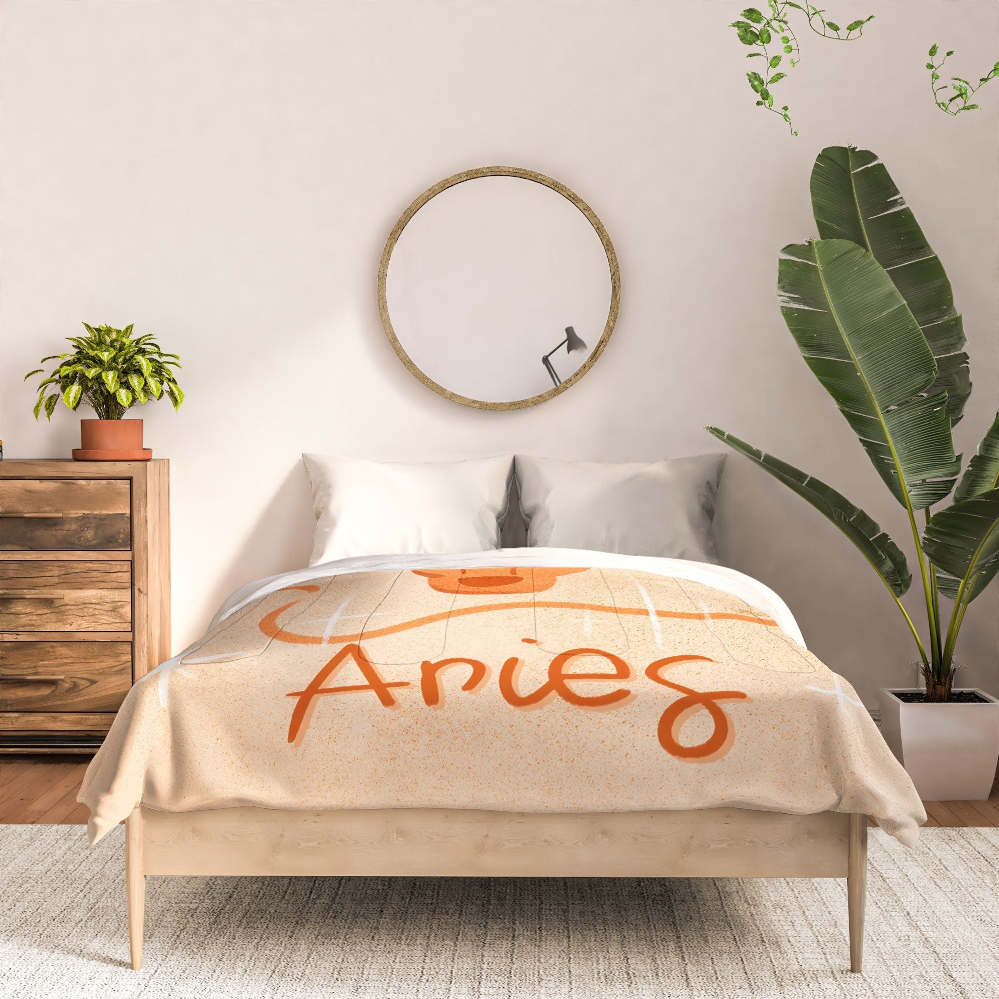 Little Om Zodiac Signs Aries Comforter