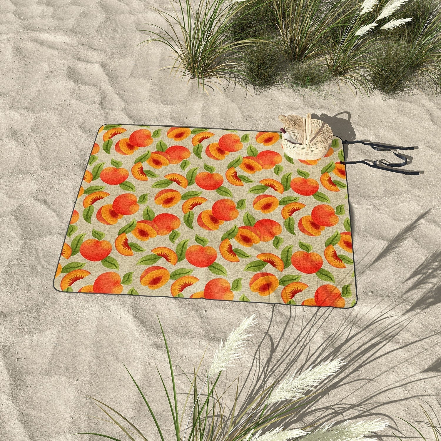 Jessica Molina Peach Pattern Picnic Blanket
