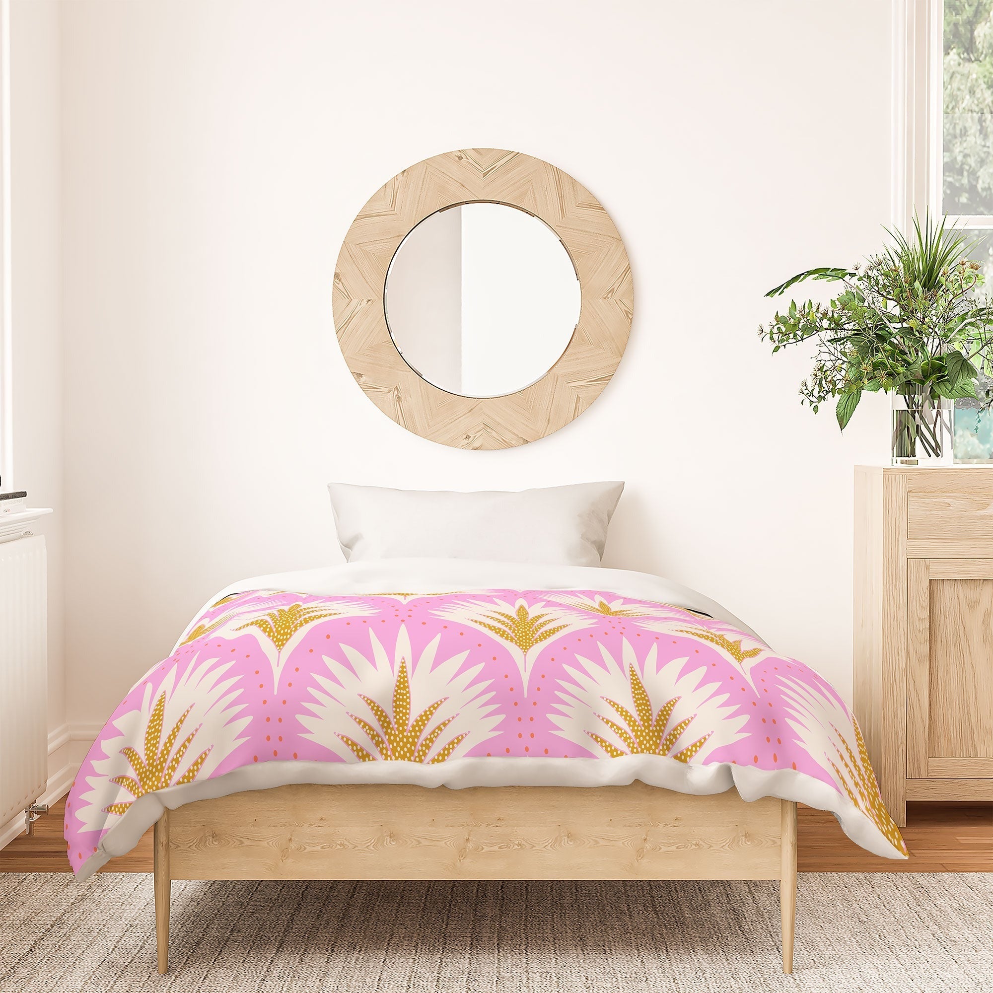 Jennifer Labre Pink Palmetto Duvet Cover