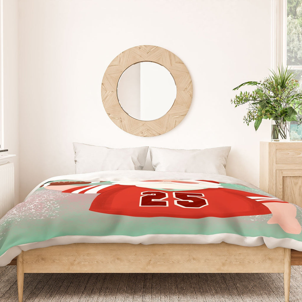 Design by Spark Sporty Football Santa Duvet Cover