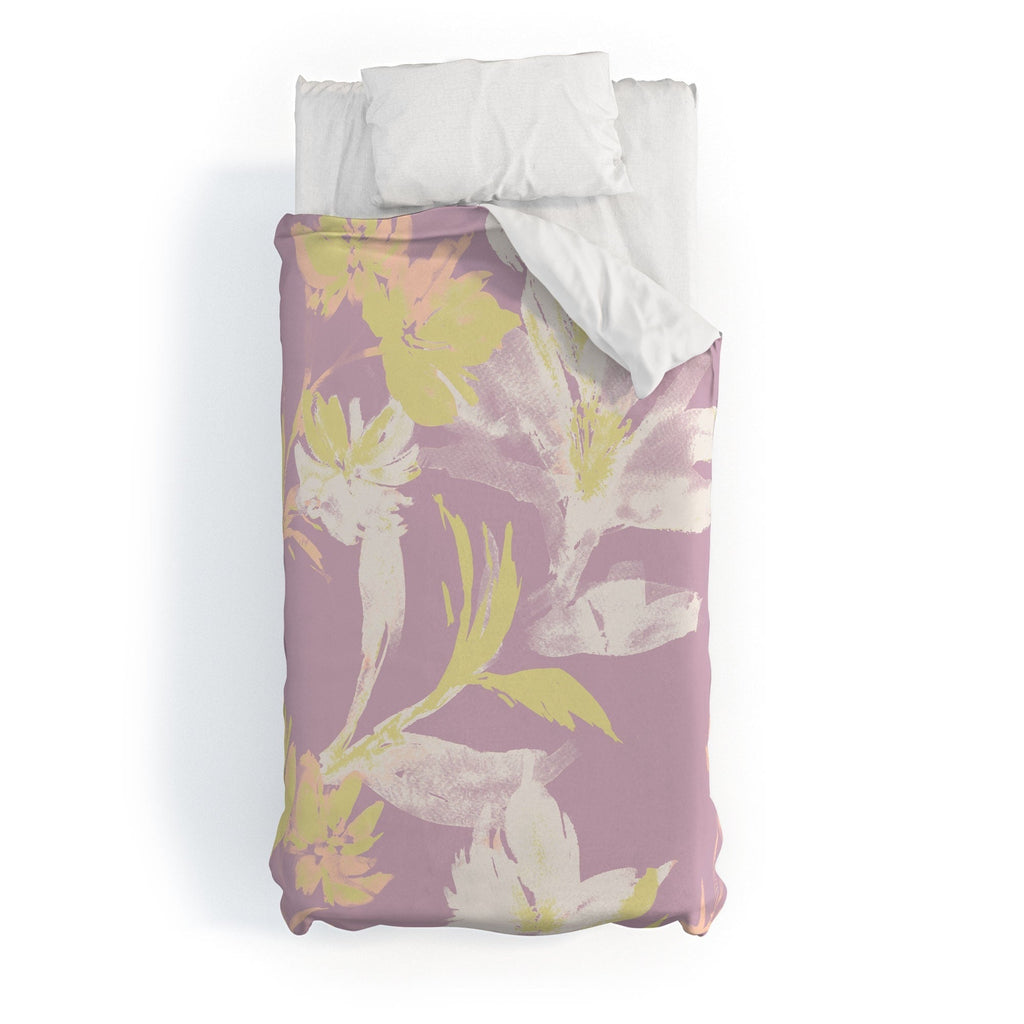 Gabriela Fuente Emma Lilac Floral Duvet Cover