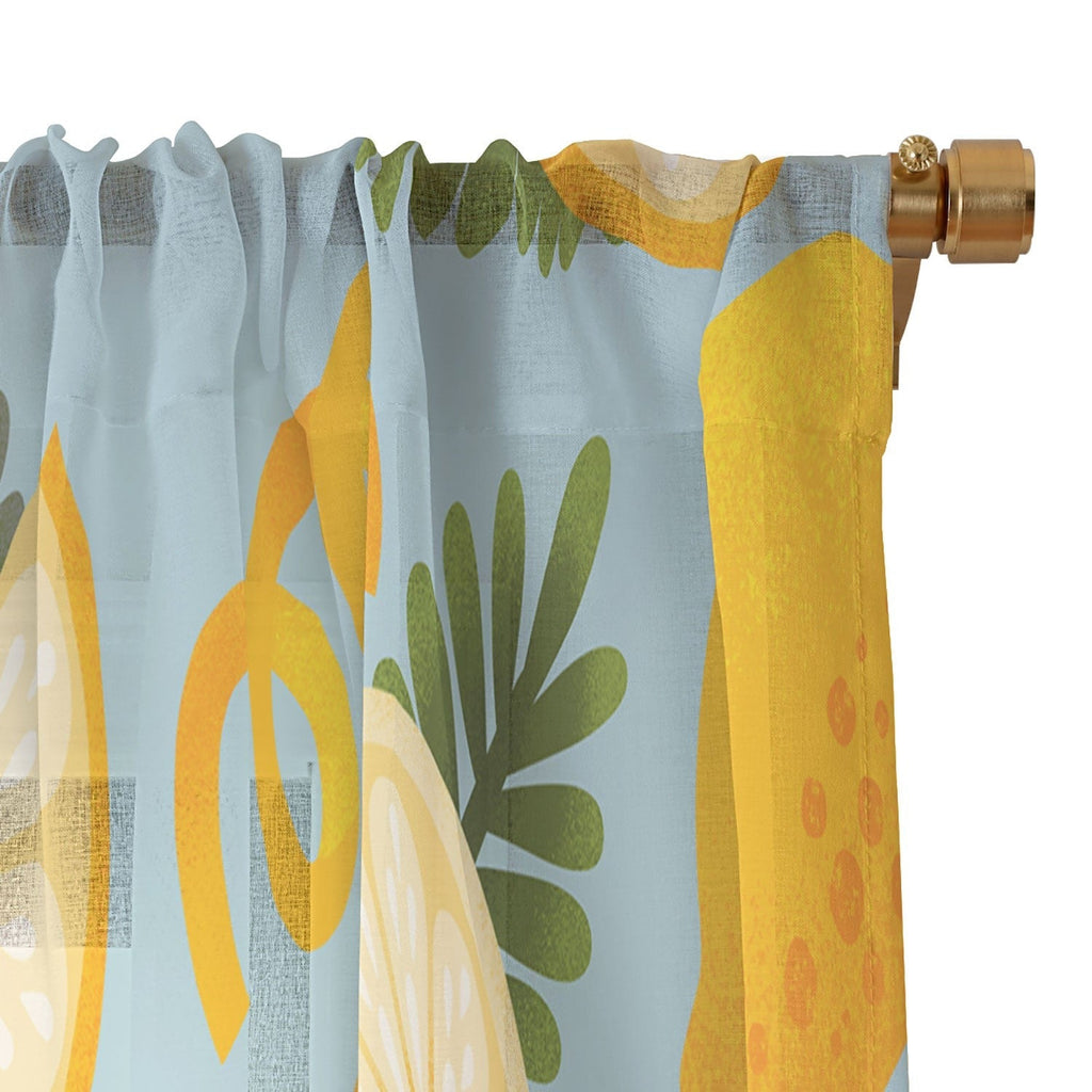 Jessica Molina Lemon Pattern on Sky Blue Sheer Non Repeat