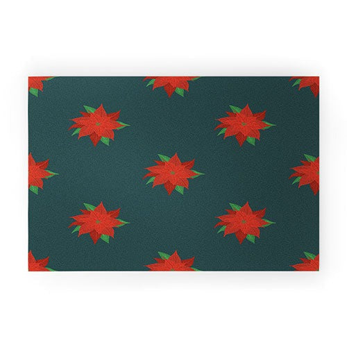 Design by Spark Poinsettia Florals Welcome Mat
