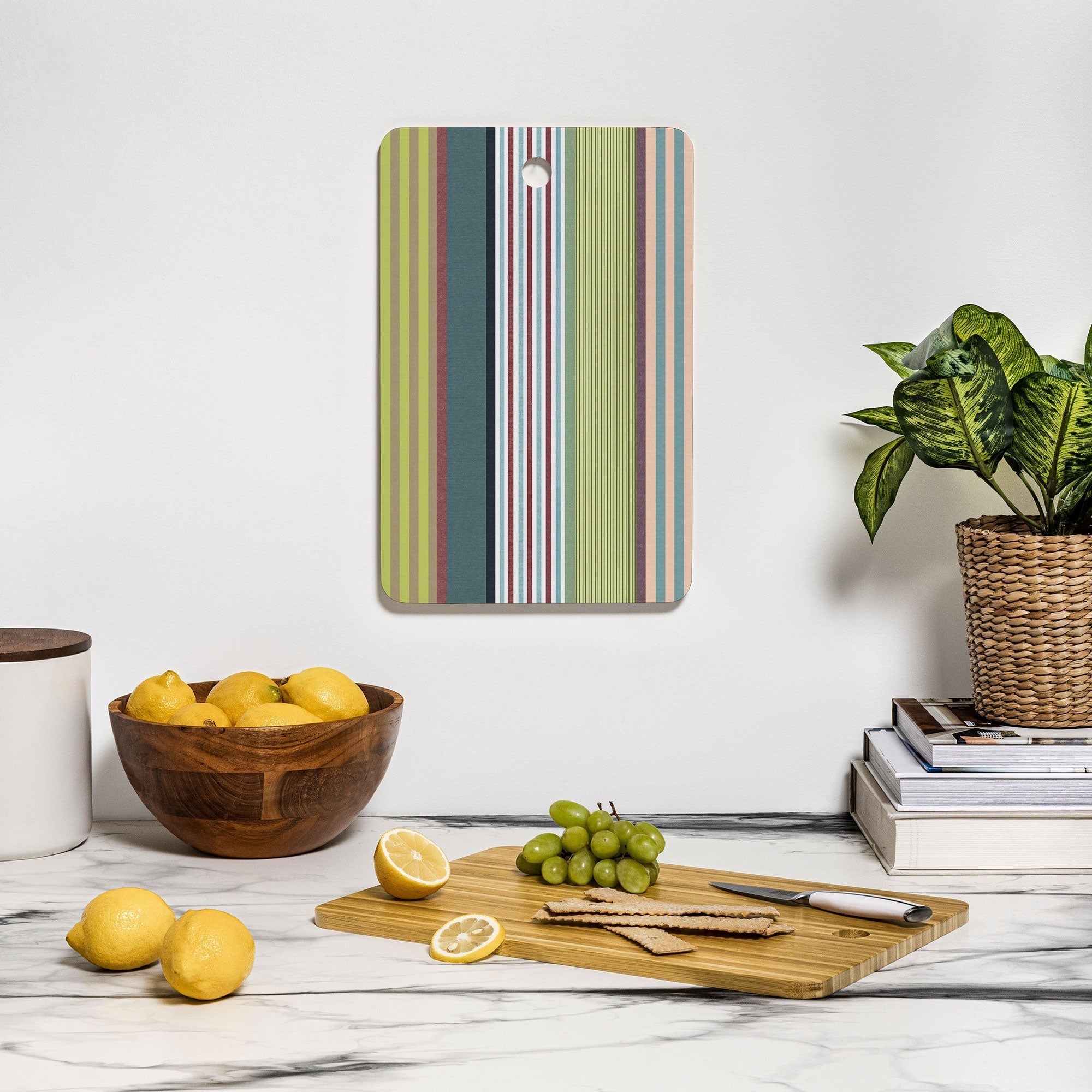 Marta Barragan Camarasa Colorful Stripe Delight Cutting Board Rectangle
