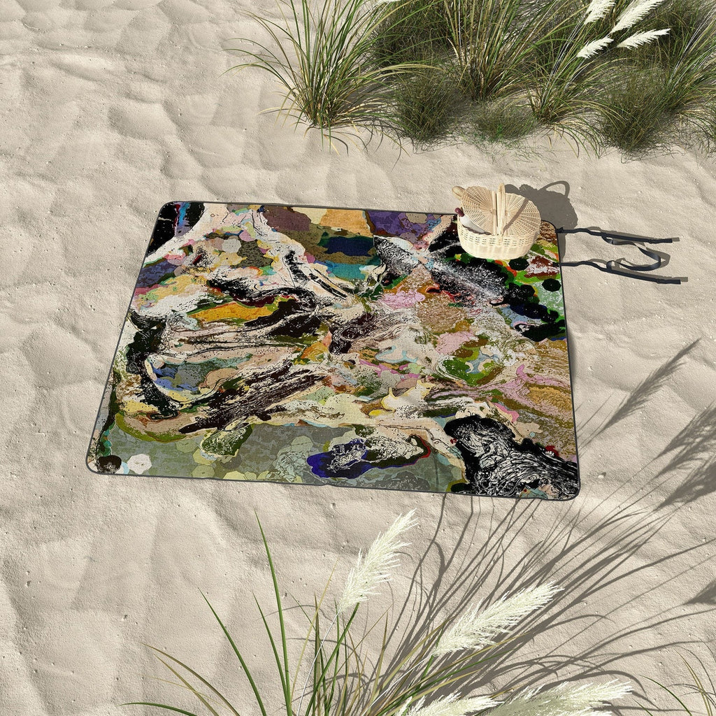 83 Oranges Echoes Beneath the Surface Picnic Blanket