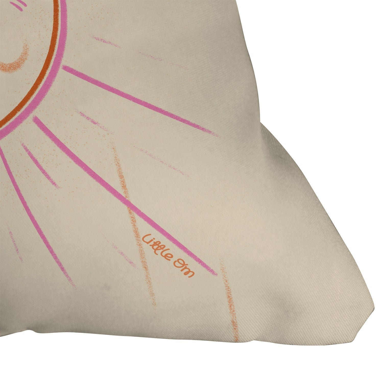 Little Om Celestial Sun cream Outdoor Throw Pillow