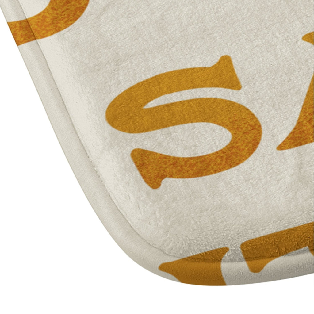 Jessica Molina Salute Gold Pattern on Cream Memory Foam Bath Mat