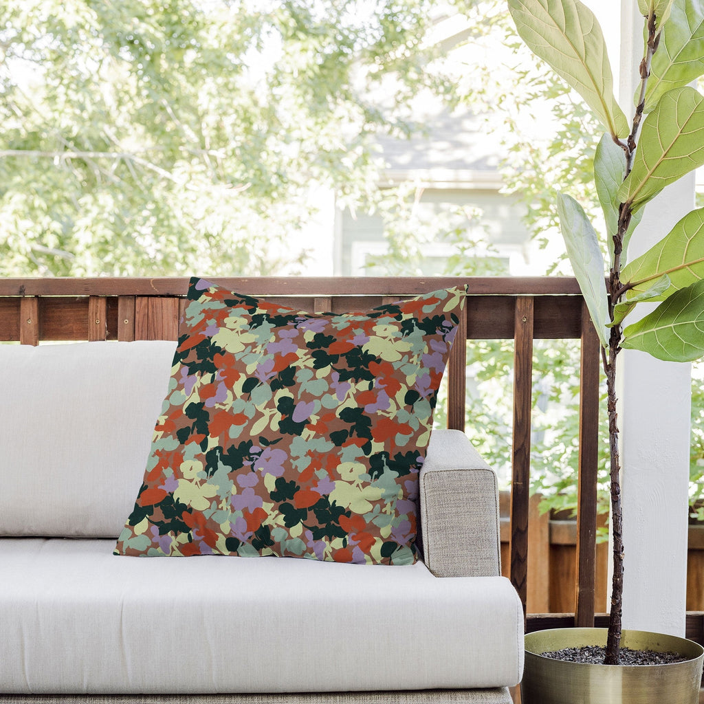 Marta Barragan Camarasa Retro Bloom Medley Outdoor Throw Pillow