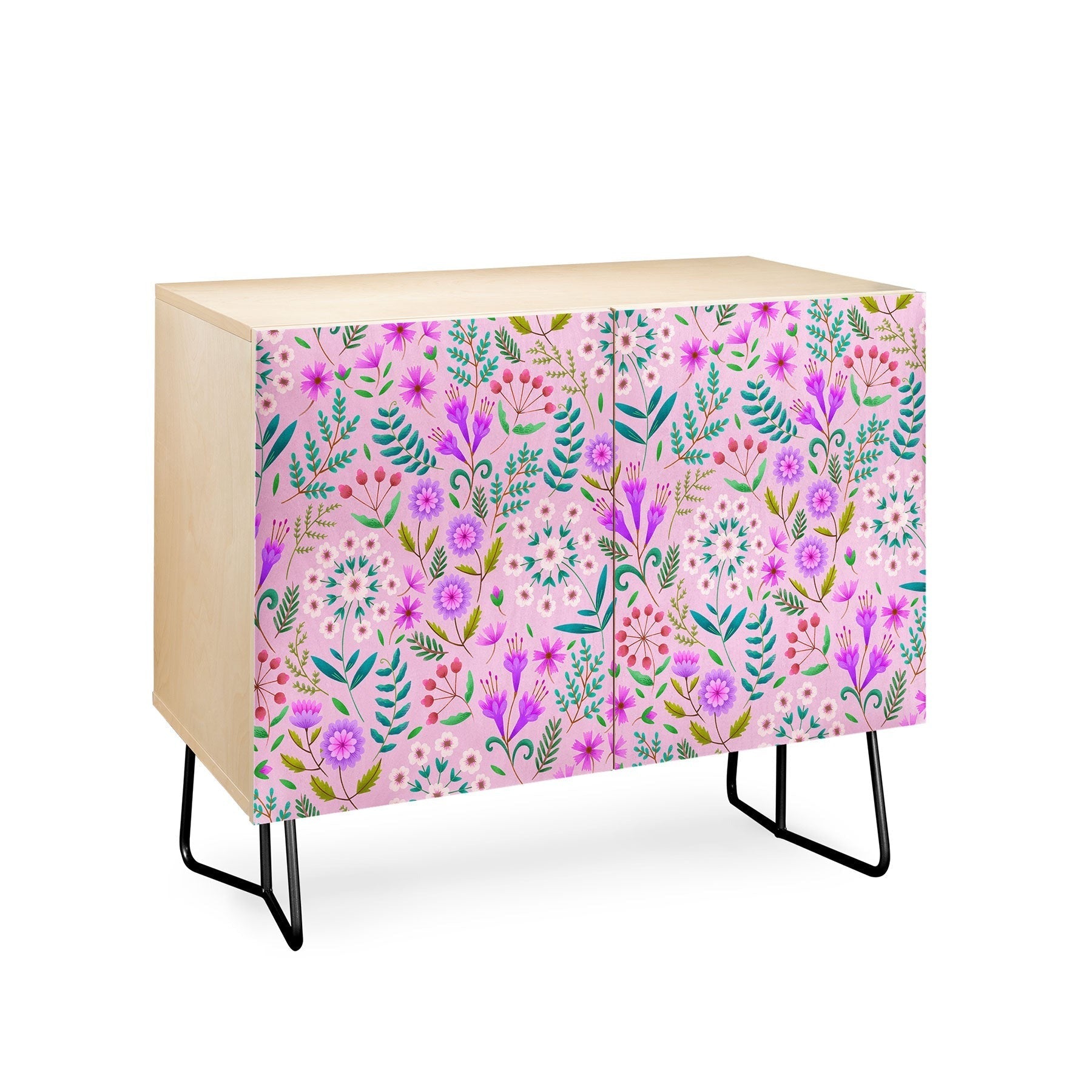 Pimlada Phuapradit Ditsy Purple Floral Half Drop Credenza