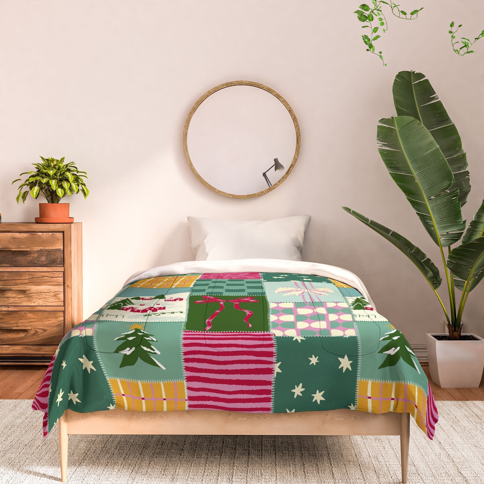 LouBruzzoni Cozy Christmas Patchwork Comforter