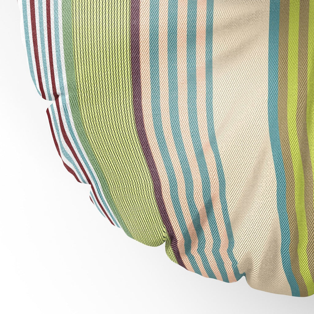 Marta Barragan Camarasa Colorful Stripe Delight Floor Pillow Round
