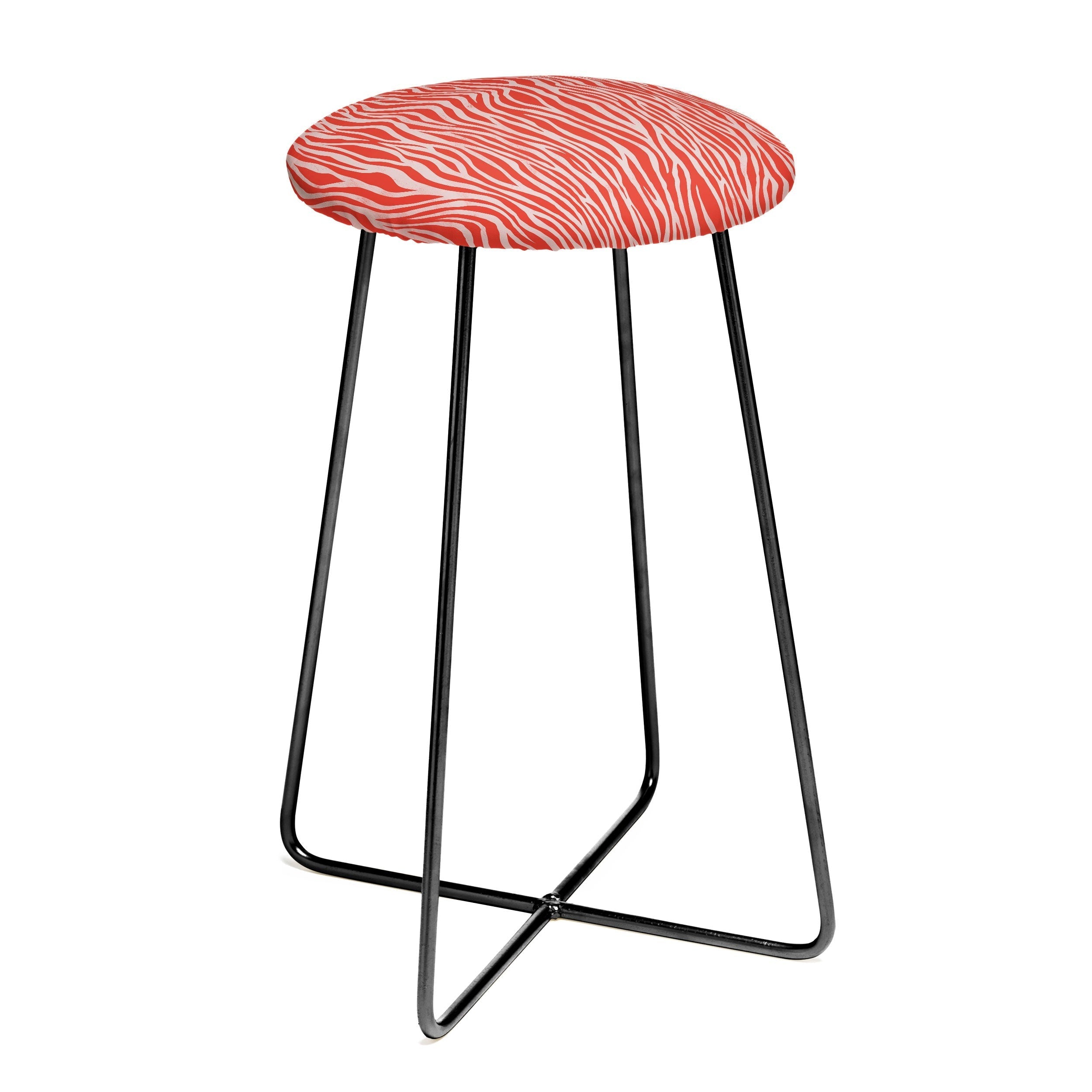 Avenie BR Red Zebra Stripe Counter Stool