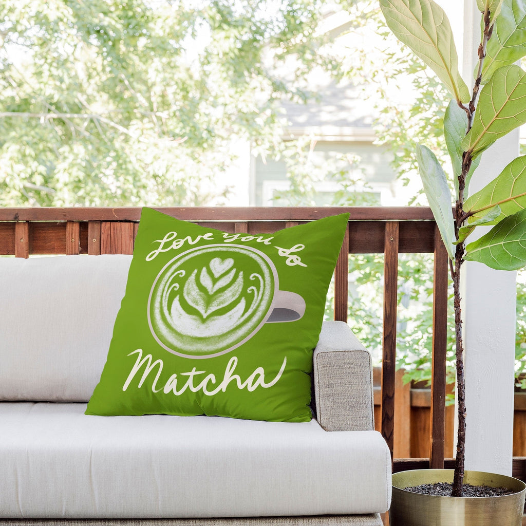 Design by Spark Love You So Matcha Outdoor Throw Pillow