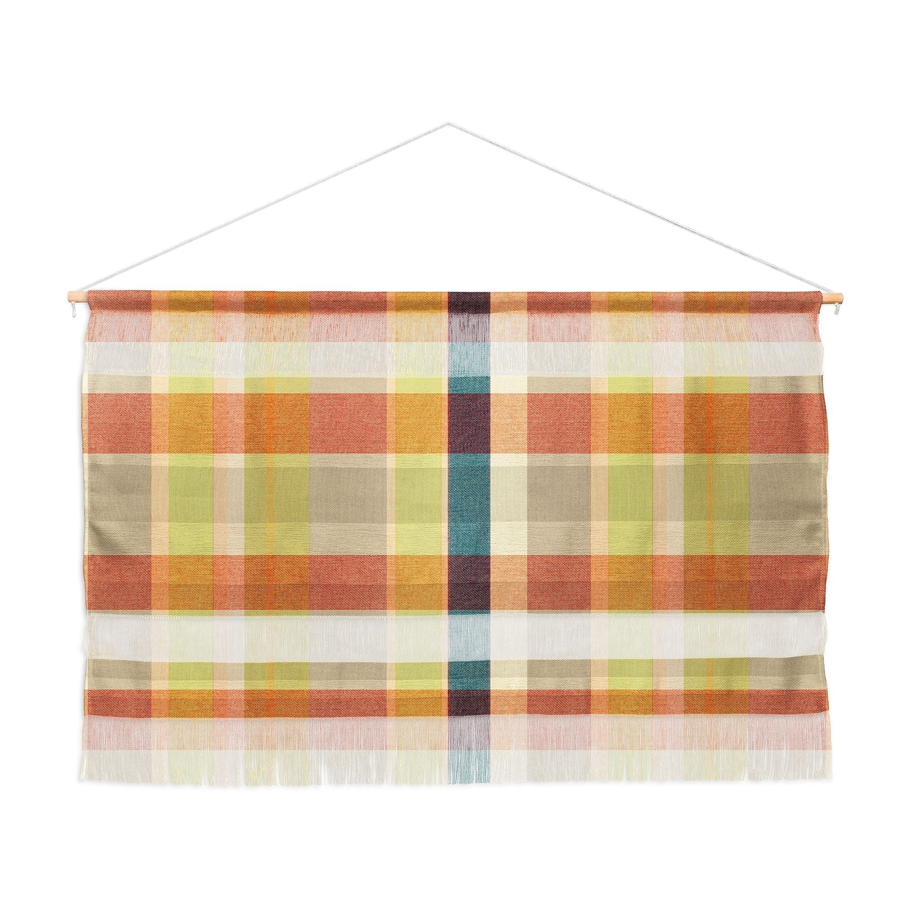 Marta Barragan Camarasa Retro Picnic Plaid Warm Tones Wall Hanging Landscape