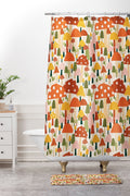 Valeria Frustaci autumnal mushrooms Shower Curtain And Mat